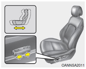 1. Push the control switch forward or backward to move the seat to the desired