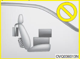 - Never put a heavy load, an active electronic device or blanket in the front