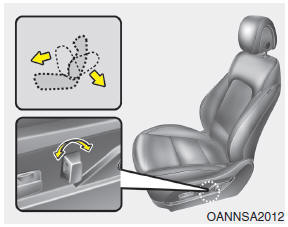 1. Push the control switch forward or backward to move the seatback to the desired