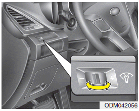 The brightness of the instrument panel illumination is changed by moving the