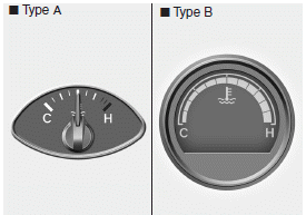 This gauge indicates the temperature of the engine coolant when the ignition