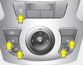 The mode selection button controls the direction of the air flow through the