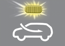 With the outside (fresh) air position selected, air enters the vehicle from outside
