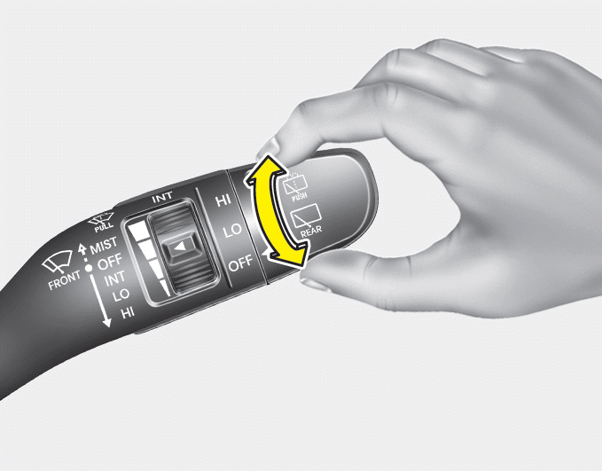Hyundai Santa Fe (DM) Rear window wiper and washer switch Wipers and