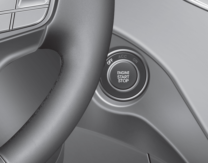 Hyundai Santa Fe Illuminated engine start/stop button Engine start